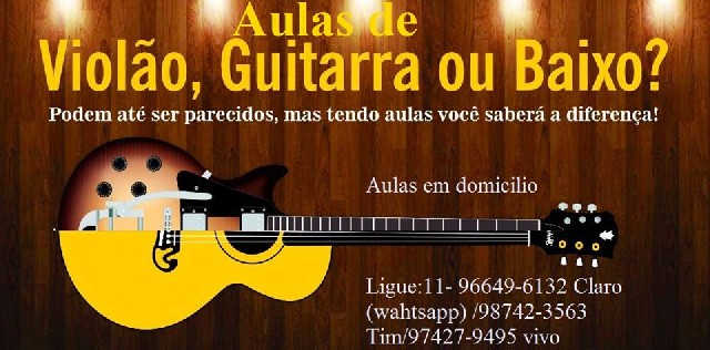 Aulas de guitarra e violao na zona sul